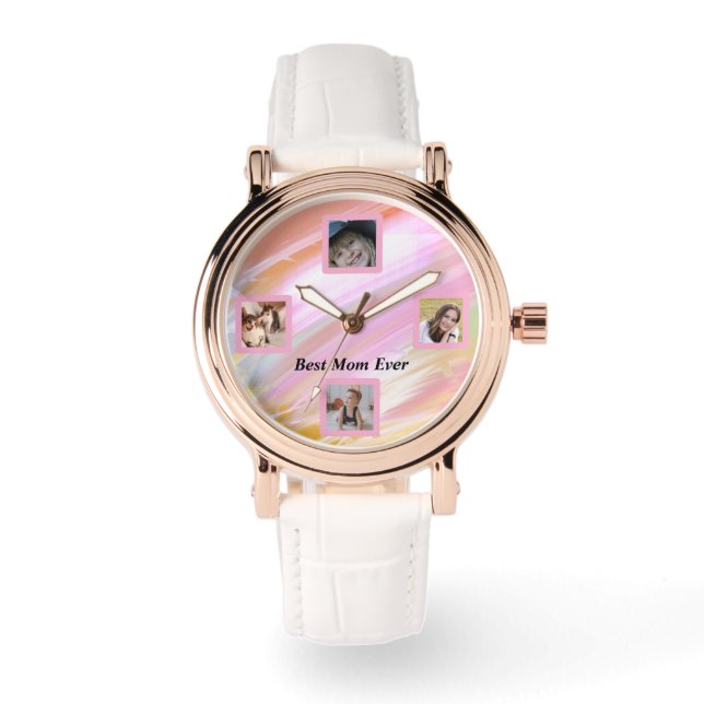 Schöne Abstrakte Elegante Rose Armbanduhr (Vorderseite)