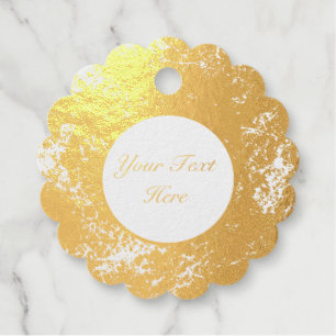 Schöne abstrakte Goldfolienspritzer weiß Geschenkanhänger