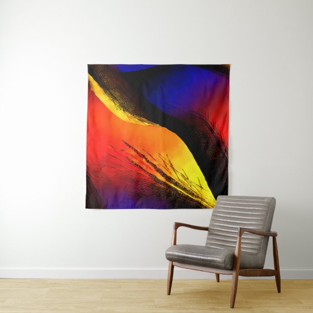 Schöne Abstrakte Kunst im Dunklen Hintergrund Wandteppich (Beispiel)