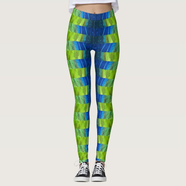 Schöne Abstrakte Peacock Alien Leggings (Vorderseite)