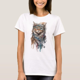 SCHÖNE ABSTRAKTE WASSERFARBE CAT T-Shirt