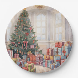 Schöne Abstrakte Weihnachtsbaumstapel Pappteller