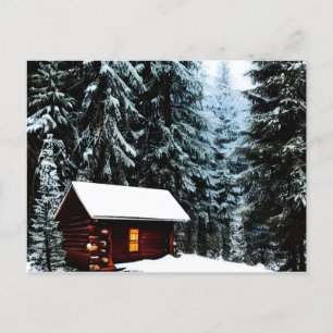 Schöne Abstrakte Winterhütte Postkarte