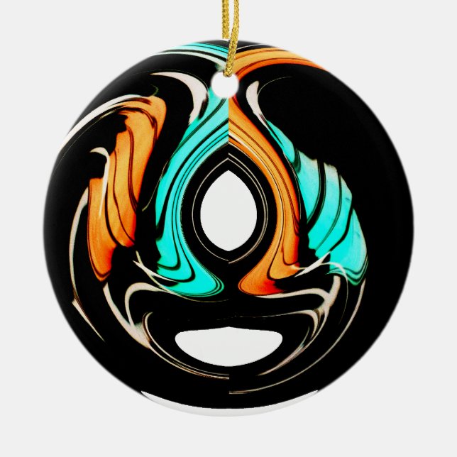 Schöne Abstrakte Wirbel Art Print Keramikornament (Vorne)
