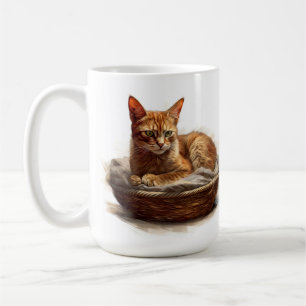 SCHÖNE ABYSSINISCHE KATZE IN BASKET KAFFEETASSE