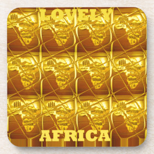 Schöne Afrika-Afrika-Karten-Designs-Kunstfarben.pn Getränkeuntersetzer