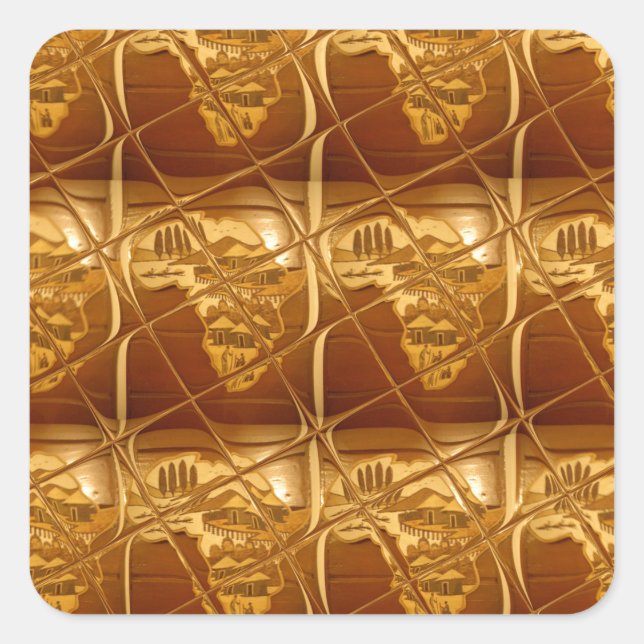 Schöne Afrika Karte Muster Design Print Quadratischer Aufkleber (Vorderseite)