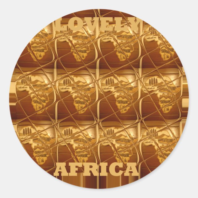 Schöne Afrika Karte Muster Design Print Runder Aufkleber (Vorderseite)