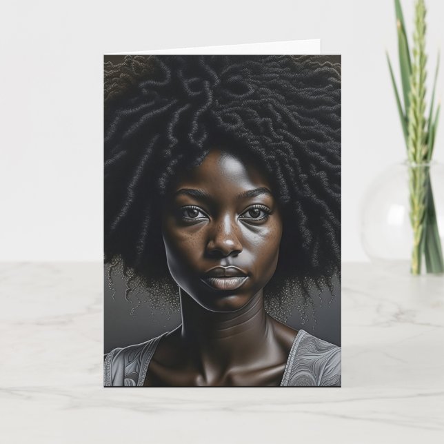 Schöne afrikanische Amerikanerin Ai Art Blank Karte (Vorderseite)