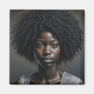 Schöne afrikanische Amerikanerin Ai Art Magnet