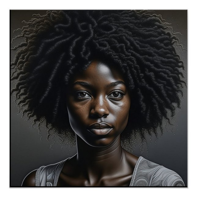 Schöne afrikanische Amerikanerin Ai Art Poster (Vorderseite)