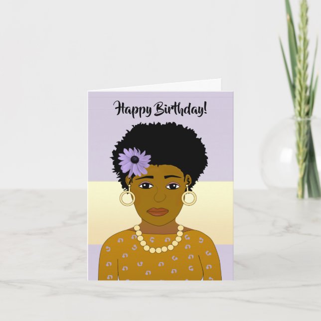 Schöne afrikanische Amerikanerin zum Geburtstag Dankeskarte (Vorderseite)