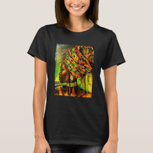 Schöne afrikanische Frau Kente-Muster Afrikanische T-Shirt