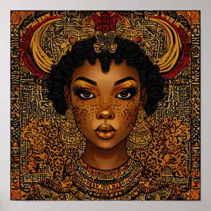 Schöne afrikanische Frau Poster