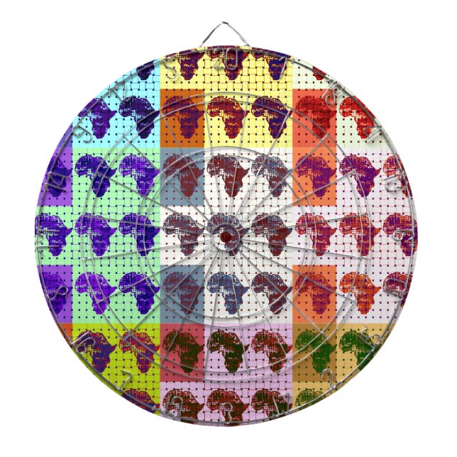 Schöne Afrikanische Karte Checkered Pap Art ethnis Dartscheibe (vorne)