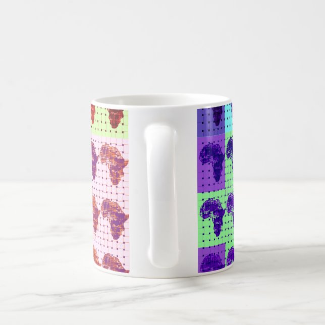 Schöne Afrikanische Karte Checkered Pap Art ethnis Kaffeetasse (Henkel)