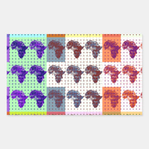 Schöne Afrikanische Karte Checkered Pap Art ethnis Rechteckiger Aufkleber
