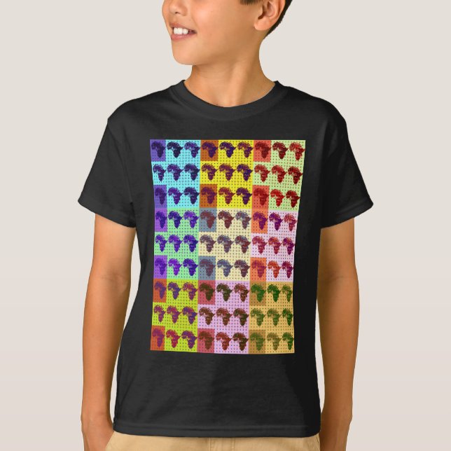 Schöne Afrikanische Karte Checkered Pap Art ethnis T-Shirt (Vorderseite)