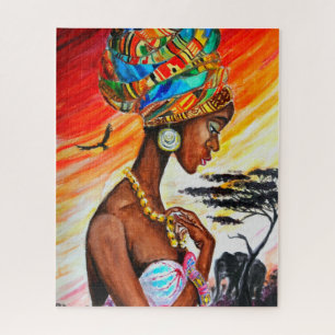 Schöne afrikanische Prinzessin Jigsaw Puzzle Maler