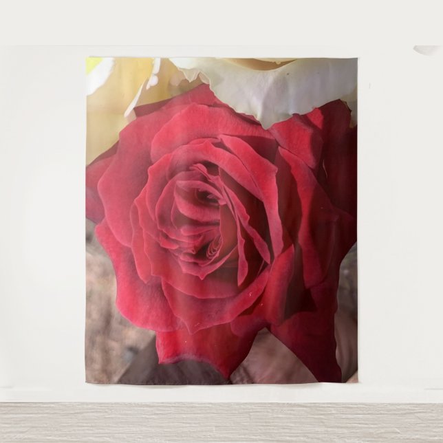 Schöne afrikanische Rote Rose Wandteppich (Vorderseite)