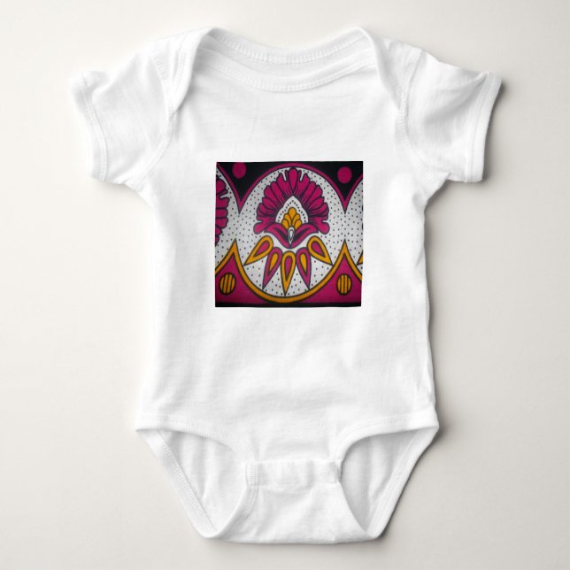 Schöne afrikanische Stoffe Motif Kunst, Dichtung u Baby Strampler (Vorderseite)