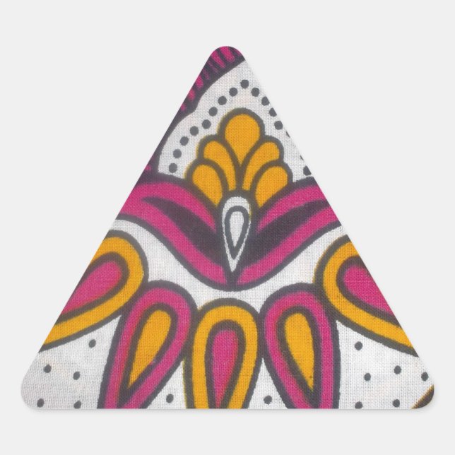 Schöne afrikanische Stoffe Motif Kunst, Dichtung u Dreieckiger Aufkleber (Vorderseite)
