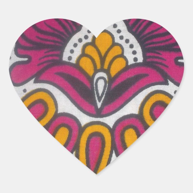 Schöne afrikanische Stoffe Motif Kunst, Dichtung u Herz-Aufkleber (Vorderseite)