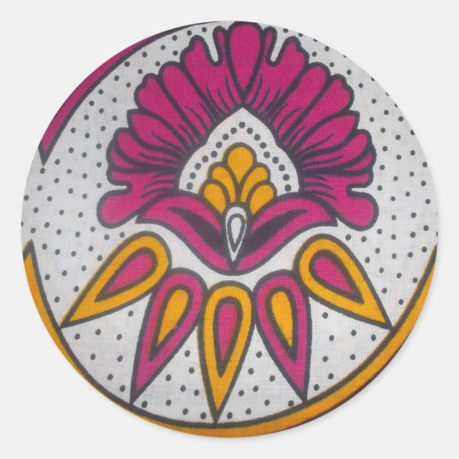 Schöne afrikanische Stoffe Motif Kunst, Dichtung u Runder Aufkleber (Vorderseite)