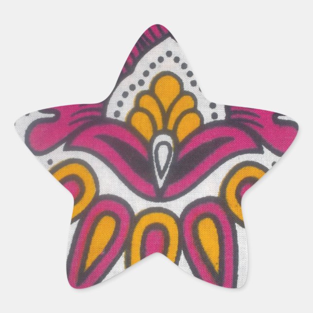Schöne afrikanische Stoffe Motif Kunst, Dichtung u Stern-Aufkleber (Vorderseite)