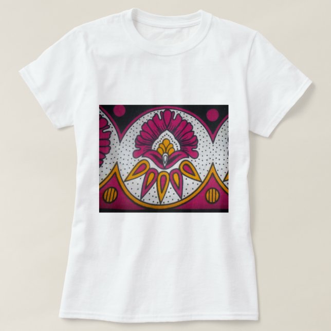 Schöne afrikanische Stoffe Motif Kunst, Dichtung u T-Shirt (Design vorne)