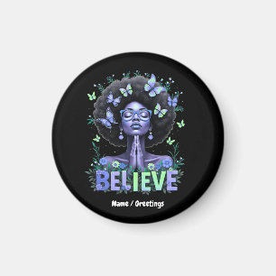 Schöne Afro Frau Black Queen Pracht Tribut Magnet