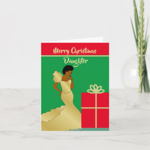 Schöne afroamerikanische Tochter Weihnachtskarte Dankeskarte