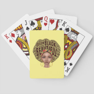 Schöne afrozentrische, starke schwarze Frau Spielkarten