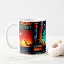 Schöne ägyptische Hieroglyphen Kaffee Tasse Set