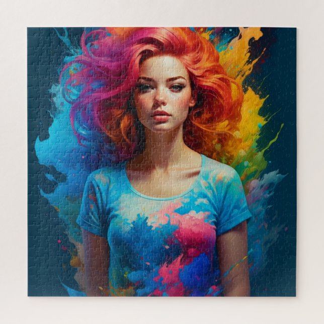 Schöne Ai Art Woman Colorful (Vertikal)