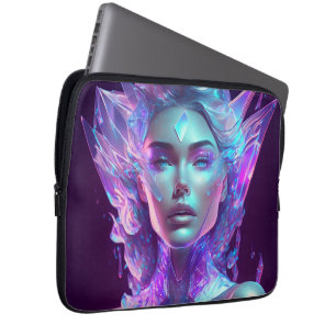 Schöne AI-Kunst Hübsche Vereiste Glasähnliche Frau Laptopschutzhülle