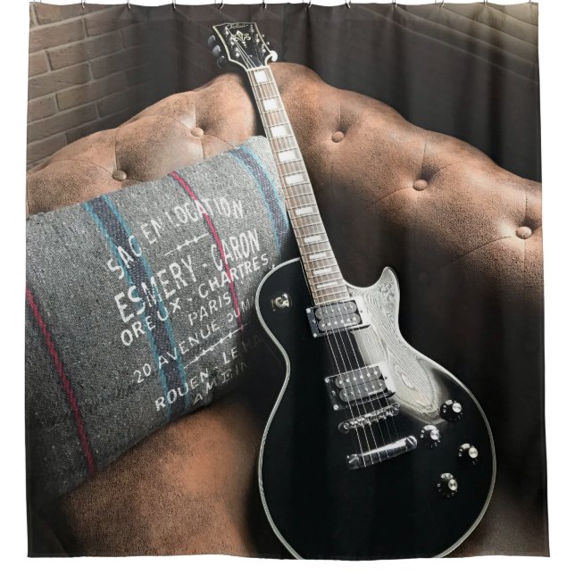 Schöne akustische Gitarre Duschvorhang (Vorderseite)