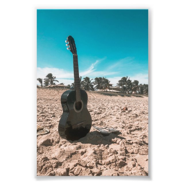 Schöne akustische Gitarre Fotodruck (Vorne)