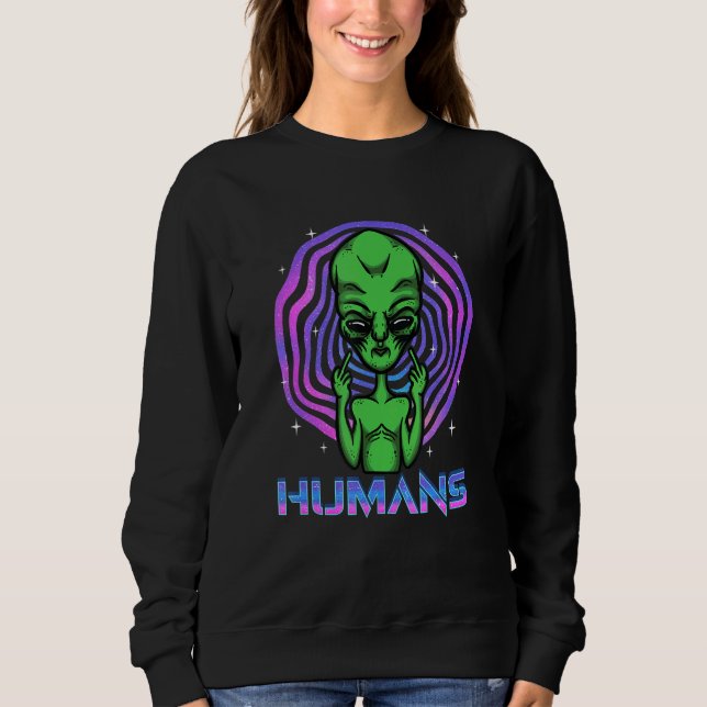 Schöne Alien Drehe den Vogel Sweatshirt (Vorderseite)