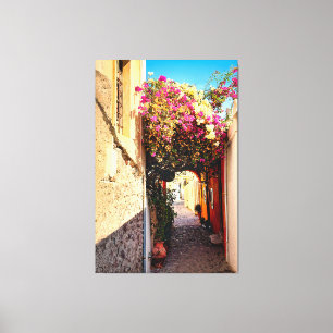 Schöne Allee in Santorini, Griechenland Leinwanddruck