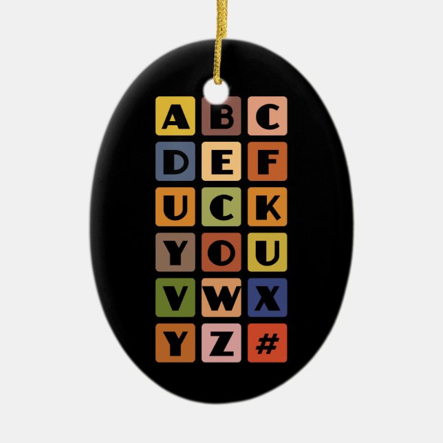 Schöne Alphabets-Ornamente Keramikornament (Vorne)