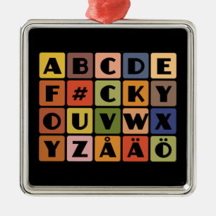 Schöne Alphabets-Ornamente Silbernes Ornament