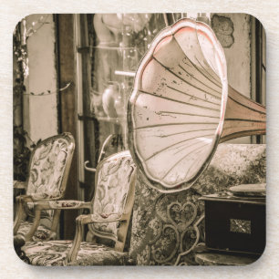 Schöne alte Antiquität Phonograph Getränkeuntersetzer