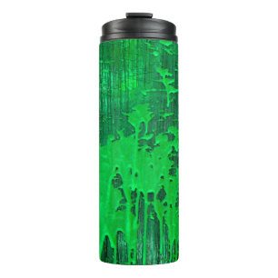 Schöne alte grüne Oberfläche mit Farbklecksern Tex Thermosbecher