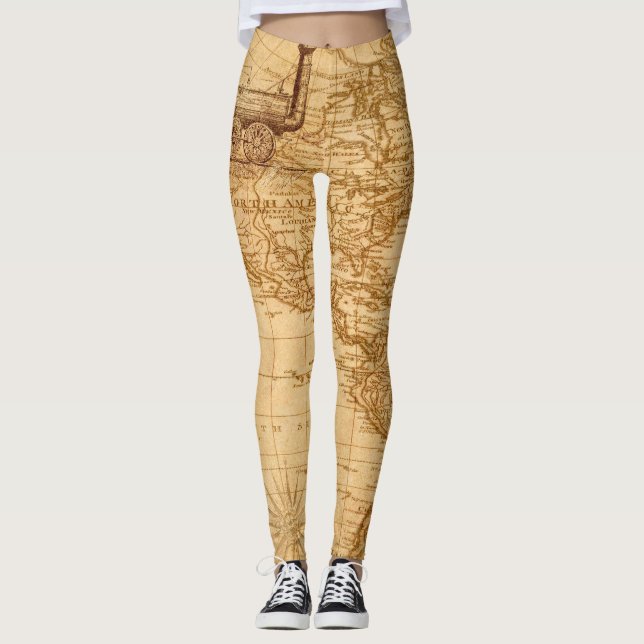 Schöne alte Karte Leggings (Vorderseite)