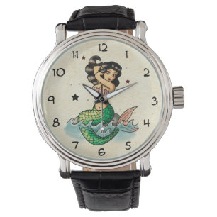 Schöne Alte Schule Meerjungfrau Armbanduhr