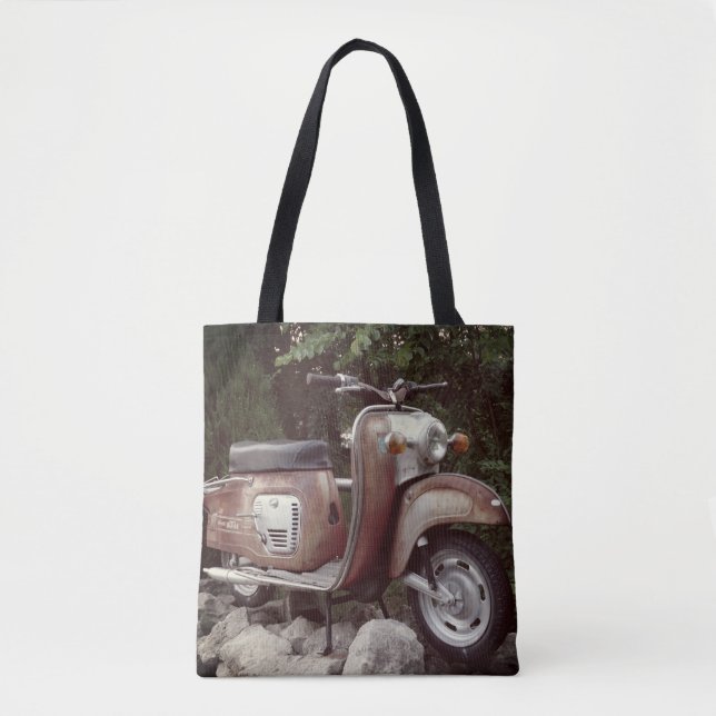 Schöne alte Scooter Custom All-Over-Print Tote-Tas Tasche (Vorderseite)