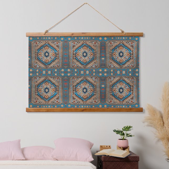 Schöne alte türkische Muster Moderne Sammlung Wandteppich Mit Holzrahmen (Schlafzimmer)