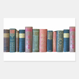 Schöne alte Vintage Bücher, Buchstäbchen Rechteckiger Aufkleber