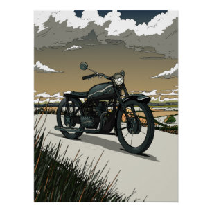 Schöne alte Vintage-Motorrad Poster